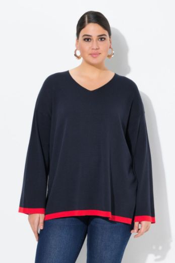 Plus size veliki brojevi Pulover V izreza za punije