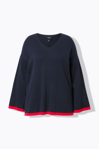 Plus size veliki brojevi Pulover V izreza za punije