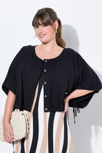 Veliki brojevi Bluza na kopčanje kraćeg kroja moda za punije