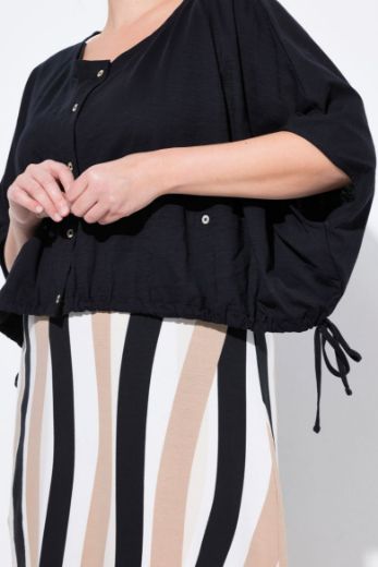 Plus size veliki brojevi Bluza na kopčanje kraćeg kroja za punije