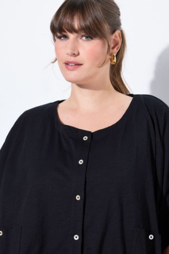 Plus size veliki brojevi Bluza na kopčanje kraćeg kroja za punije