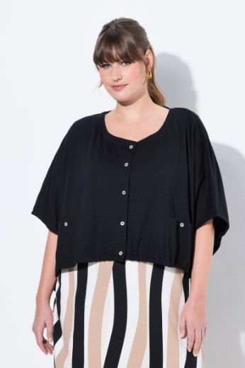 Plus size veliki brojevi Bluza na kopčanje kraćeg kroja za punije