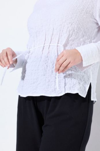Plus size veliki brojevi Bluza dugih rukava V ovratnika za punije