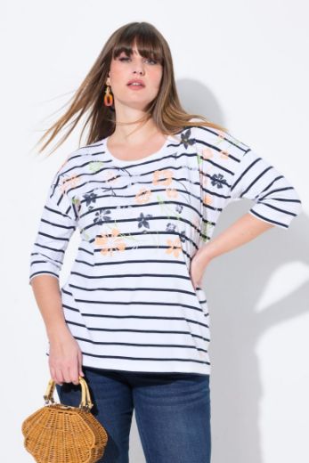 Plus size veliki brojevi Majica 3/4 rukava okruglog ovratnika za punije