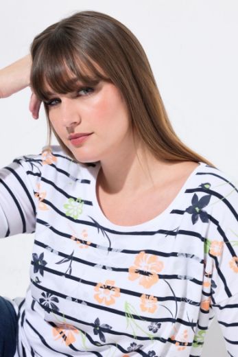 Plus size veliki brojevi Majica 3/4 rukava okruglog ovratnika za punije