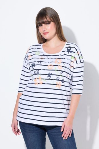 Plus size veliki brojevi Majica 3/4 rukava okruglog ovratnika za punije