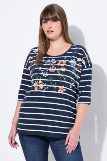 Plus size veliki brojevi Majica 3/4 rukava okruglog ovratnika za punije