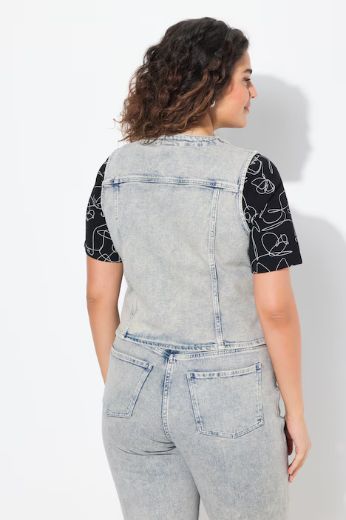 Plus size veliki brojevi Prsluk od trapera V ovratnika za punije