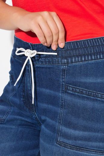 Plus size veliki brojevi Traperice elastičnog struka širokih nogavica za punije