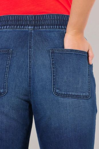 Plus size veliki brojevi Traperice elastičnog struka širokih nogavica za punije