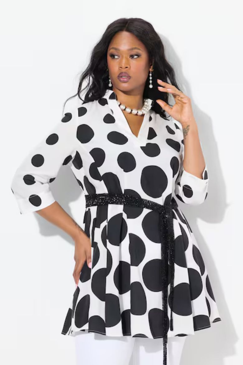 Plus size veliki brojevi Tunika 3/4 rukava V ovratnika za punije