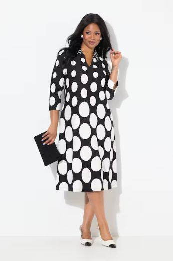 Plus size veliki brojevi Haljina midi 3/4 rukava za punije