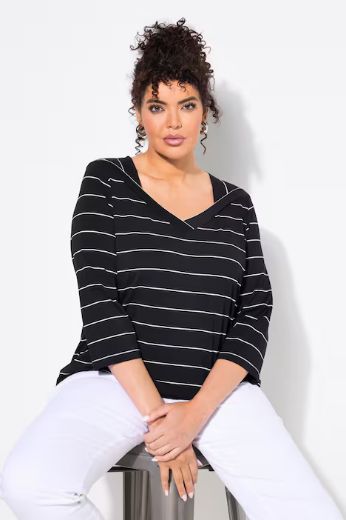 Plus size veliki brojevi Majica 3/4 rukava V ovratnika za punije