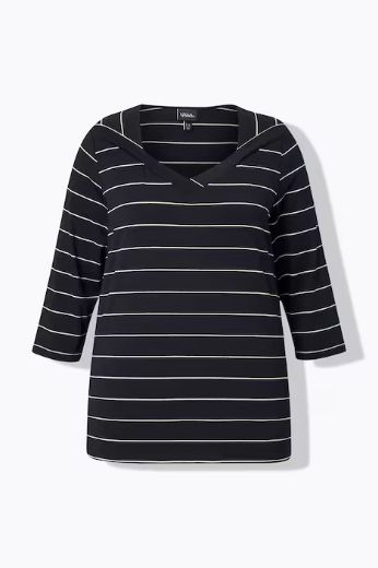 Plus size veliki brojevi Majica 3/4 rukava V ovratnika za punije