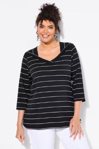 Plus size veliki brojevi Majica 3/4 rukava V ovratnika za punije