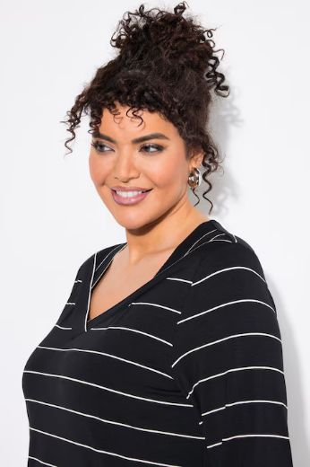 Plus size veliki brojevi Majica 3/4 rukava V ovratnika za punije