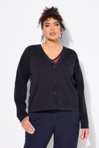 Plus size veliki brojevi Kardigan na kopčanje V ovratnika za punije