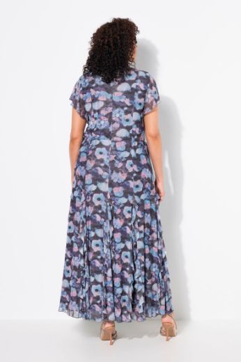 Plus size veliki brojevi Haljina maxi kratkih rukava V ovratnika za punije