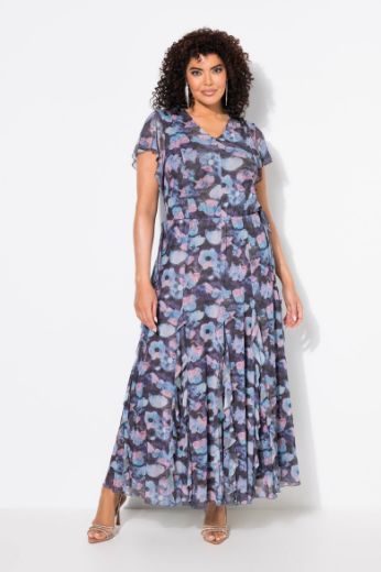 Plus size veliki brojevi Haljina maxi kratkih rukava V ovratnika za punije