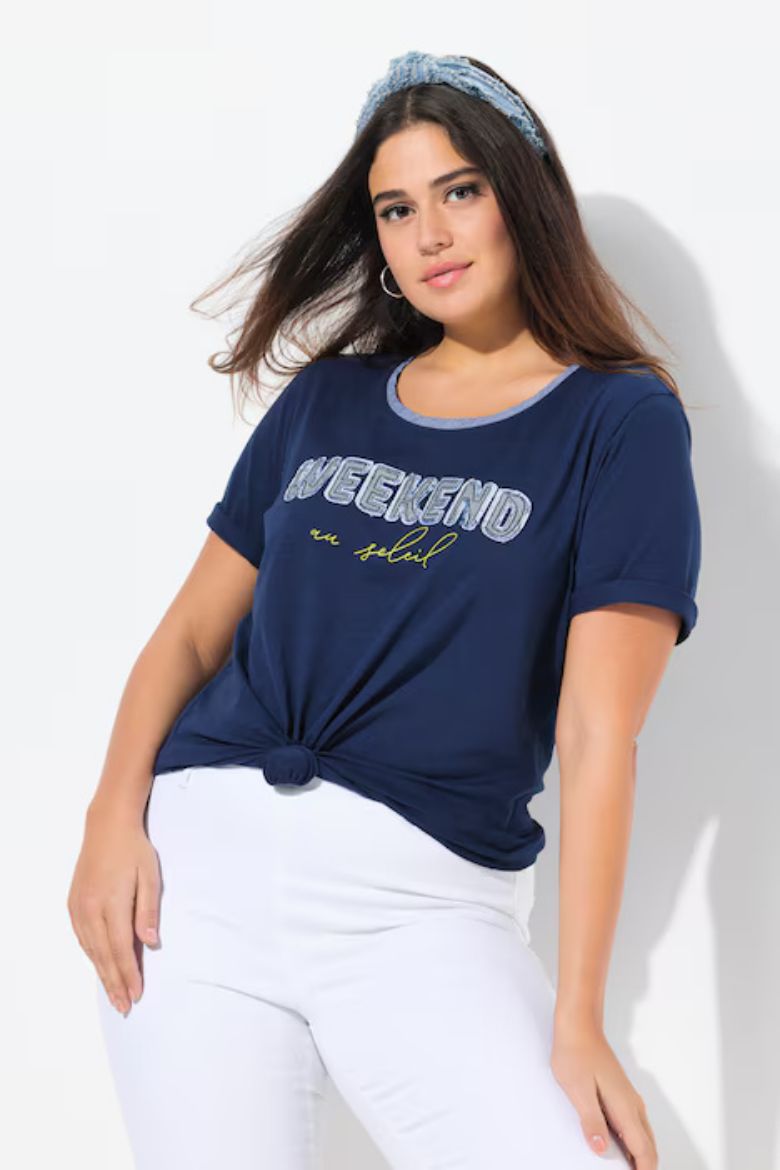 Plus size veliki brojevi Majica kratkih rukava okruglog ovratnika za punije