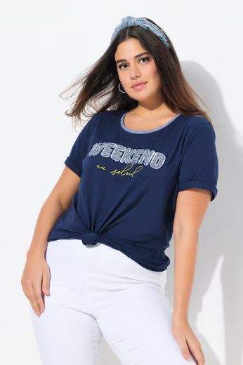 Plus size veliki brojevi Majica kratkih rukava okruglog ovratnika za punije