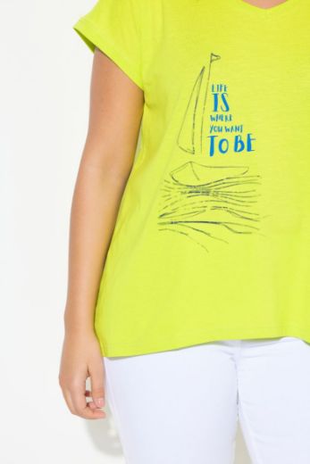 Plus size veliki brojevi Majica kratkih rukava V ovratnika za punije