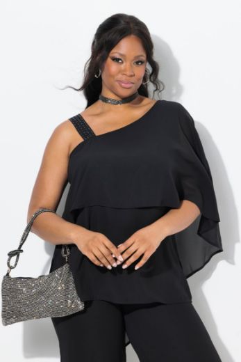 Plus size veliki brojevi Bluza na jedno rame A kroja za punije