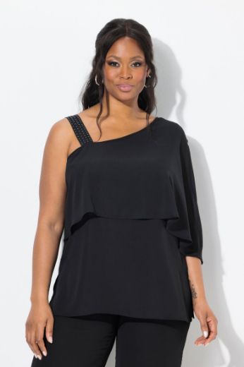 Plus size veliki brojevi Bluza na jedno rame A kroja za punije