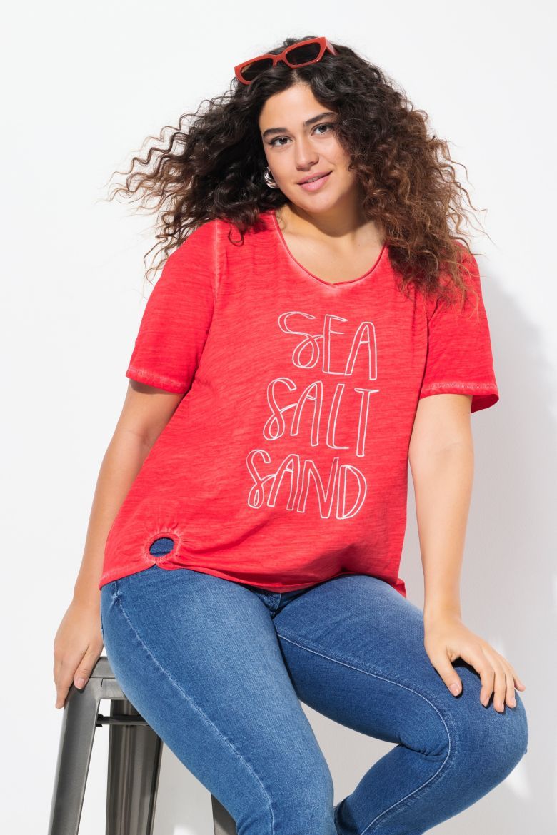Plus size veliki brojevi Majica kratkih rukava V ovratnika za punije