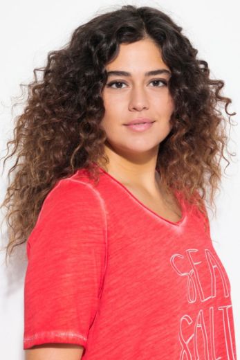 Plus size veliki brojevi Majica kratkih rukava V ovratnika za punije