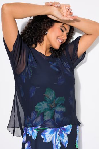 Plus size veliki brojevi Haljina ravnog kroja cvjetnog uzorka za punije