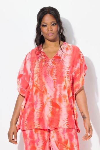 Plus size veliki brojevi Bluza kratkih rukava V ovratnika za punije
