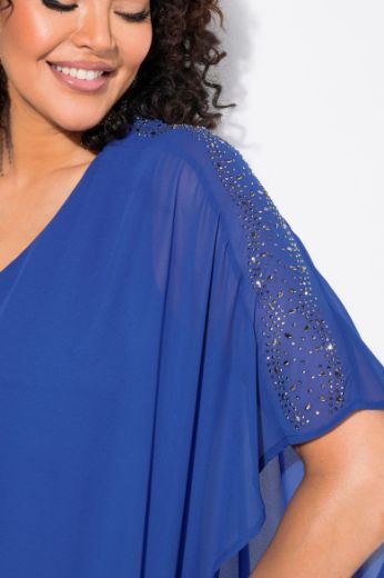 Plus size veliki brojevi Haljina elegantna  s dekorativnim ukrasima na ramenima za punije