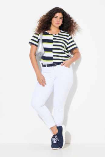 Plus size veliki brojevi Majica na pruge kratkih rukava za punije
