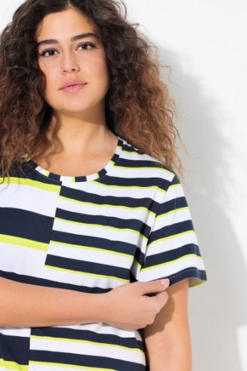 Plus size veliki brojevi Majica na pruge kratkih rukava za punije