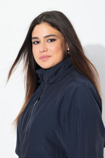 Plus size veliki brojevi Jakna dužeg A kroja s kapuljačom za punije