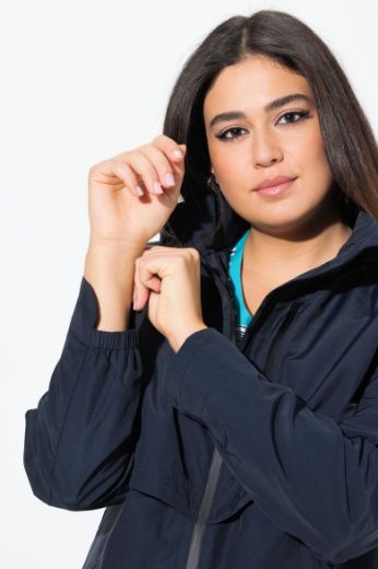 Plus size veliki brojevi Jakna dužeg A kroja s kapuljačom za punije