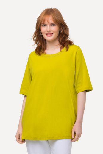 Plus size veliki brojevi Majica s ukrasima na ovratniku za punije