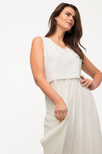 Plus size veliki brojevi Haljina midi bez rukava V ovratnika za punije