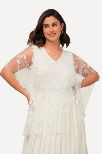 Plus size veliki brojevi Bluza s prozirnim kratkim rukavima V ovratnika za punije