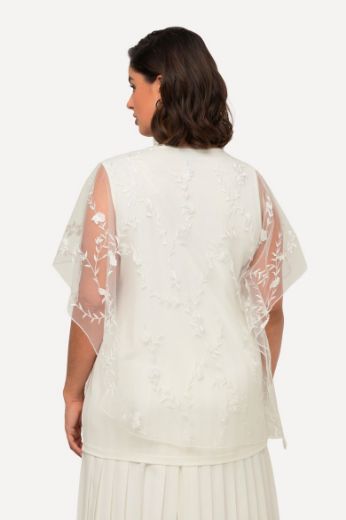 Plus size veliki brojevi Bluza s prozirnim kratkim rukavima V ovratnika za punije