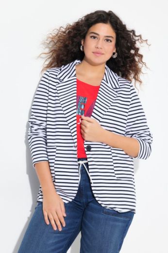 Plus size veliki brojevi Sako na pruge za punije