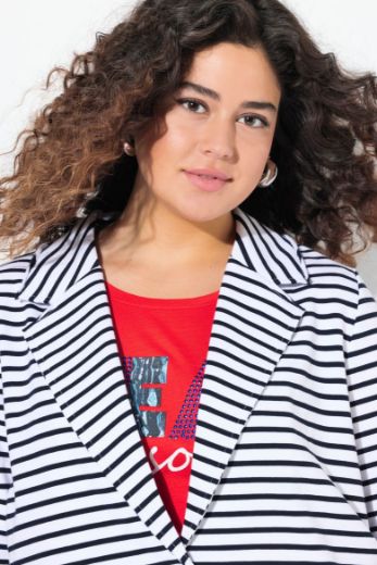 Plus size veliki brojevi Sako na pruge za punije