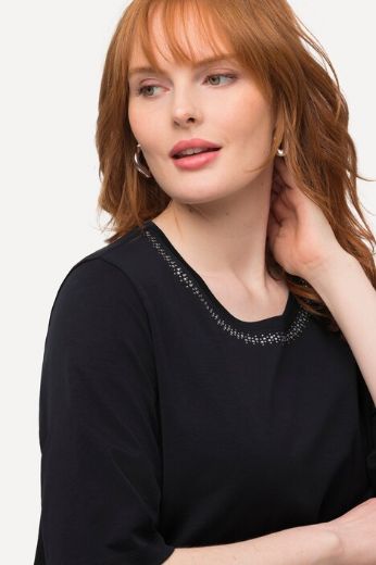 Plus size veliki brojevi Majica s ukrasima na ovratniku za punije