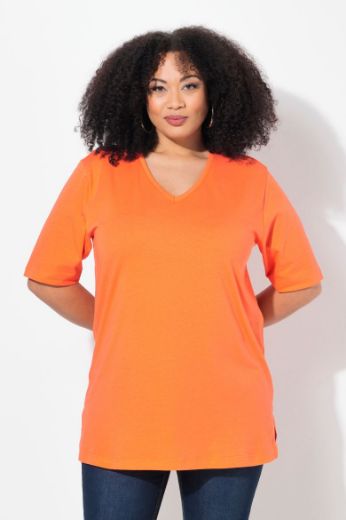 Plus size veliki brojevi Majica V izrez Basic za punije