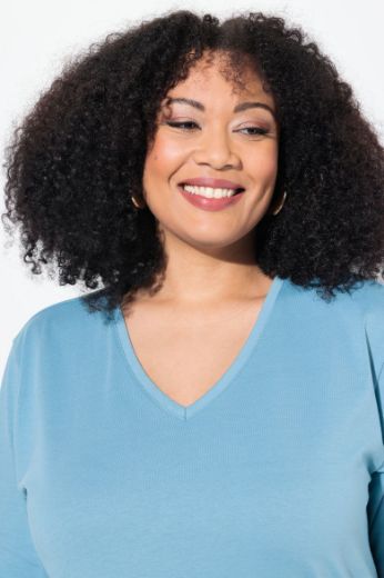 Plus size veliki brojevi Majica V izrez Basic za punije