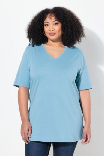 Plus size veliki brojevi Majica V izrez Basic za punije