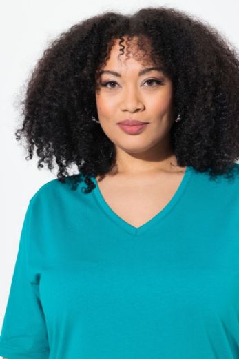 Plus size veliki brojevi Majica V izrez Basic za punije
