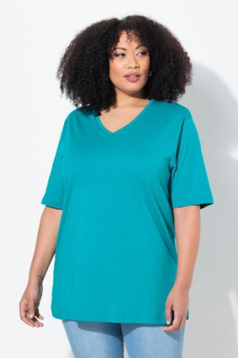 Plus size veliki brojevi Majica V izrez Basic za punije