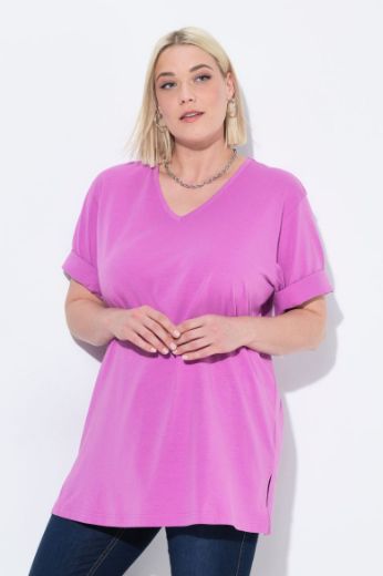 Plus size veliki brojevi Majica V izrez Basic za punije